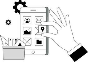 mobile ui design illustrazione vettore