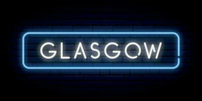 Glasgow neon cartello. luminosa leggero cartello. vettore