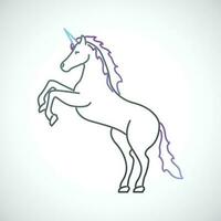 unicorno emblema nel semplice linea stile. bellissimo unicorno illustrazione. vettore