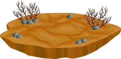 asciutto terra steppe e deserti. sporco e polvere. Marrone pavimento. cartone animato illustrazione. piattaforma terra vettore