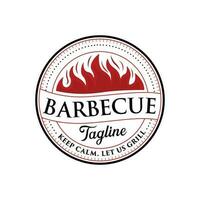 vettore barbecue logo modello ispirazione