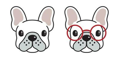 cane vettore francese bulldog cartone animato personaggio carlino icona logo bicchieri illustrazione simbolo bianca