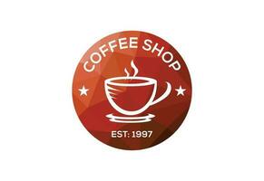 Basso poli e caffè negozio, ristorante logo design vettore design concetto bar, loghi