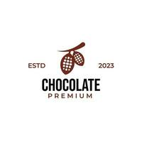 creativo cacao fagioli logo design modello nero moderno isolato vettore illustrazione