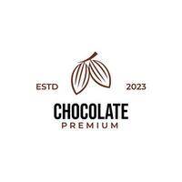 creativo cacao fagioli logo design modello nero moderno isolato vettore illustrazione