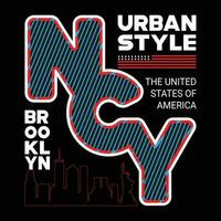 urbano stile ncy brooklyn il unito stati di America maglietta design vettore