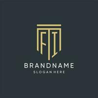 fi monogramma con moderno e lusso scudo forma design stile vettore