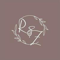 rz nozze iniziali monogramma logo idee vettore