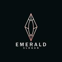 Smeraldo logo, pietra preziosa vettore, lussuoso premio Vintage ▾ retrò elegante disegno, diamante gioielleria icona, simbolo illustrazione vettore