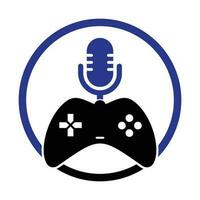 gamepad e Podcast logo design modello. vettore