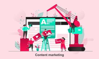 content marketing web concept design in illustrazione vettoriale stile piatto