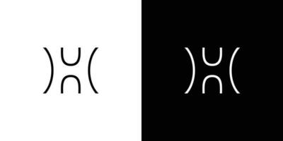moderno e unico lettera h iniziali logo design vettore