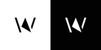 moderno e unico lettera w iniziali logo design vettore