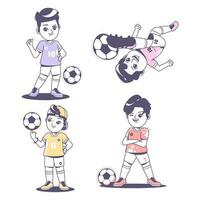 calcio giocatore cartone animato personaggio illustrazione design 1 vettore