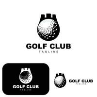 golf palla logo, vettore bastone golf. all'aperto gli sport gioco, disciplina disegno, icona modello