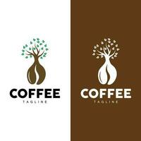 caffè logo, caffè albero disegno, bar bevanda vettore, icona marca illustrazione simbolo vettore