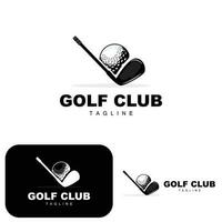 golf palla logo, vettore bastone golf. all'aperto gli sport gioco, disciplina disegno, icona modello