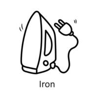 ferro vettore schema icona design illustrazione. domestico simbolo su bianca sfondo eps 10 file