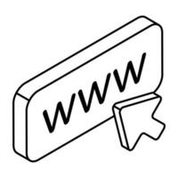 lineare design icona di ragnatela browser, www vettore