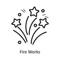fuoco lavori vettore schema icona design illustrazione. festa e celebrare simbolo su bianca sfondo eps 10 file