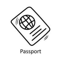 passaporto vettore schema icona design illustrazione. viaggio simbolo su bianca sfondo eps 10 file
