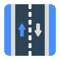 concettuale piatto design icona di Due modo strada vettore
