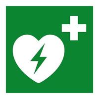 simbolo del cuore defibrillatore esterno automatizzato vettore