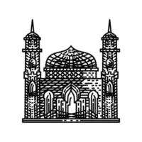 modello di progettazione dell & # 39; illustrazione dell & # 39; icona della linea della moschea vettore