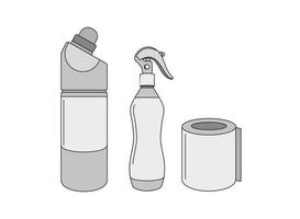 prodotti per la pulizia bottiglie di plastica vettore