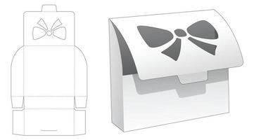 scatola a fogli mobili con modello fustellato per finestra a forma di arco vettore