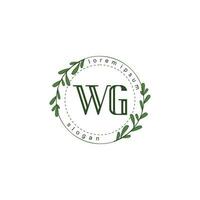 wg iniziale bellezza floreale logo modello vettore