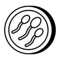 un' unico design icona di spermatozoi, posta riproduttore cellule vettore