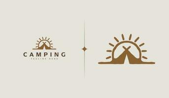 campeggio campo logo. universale creativo premio simbolo. vettore cartello icona logo modello. vettore illustrazione