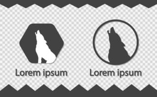 modello di logo di lupo, elemento di design. illustratore vettoriale