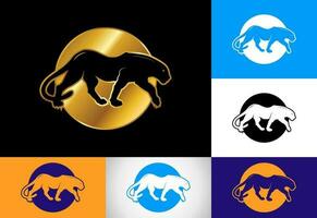 tigre nel un' cerchio, tigre logo design vettore modello