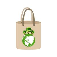 concetto di ecologia, idee di borsa in tessuto ecologico. illustrazione di vettore