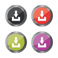 pulsante di download su sfondo bianco vettore