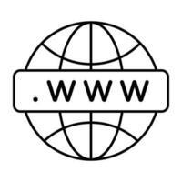 linea design icona di ragnatela browser, www vettore