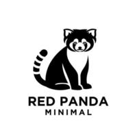 Panda rosso nero icona logo design vettore