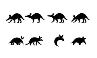 design del logo vettoriale nero aardvark minimal