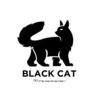 design semplice logo gatto nero vettore