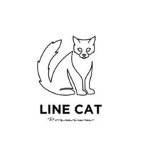 logo semplice linea gatto nero vettore