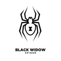 disegno dell'icona di logo del ragno del profilo della vedova nera vettore