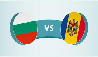 Bulgaria contro Moldavia, squadra gli sport concorrenza concetto. vettore