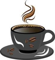 illustrazione vettoriale di tazza di caffè nero