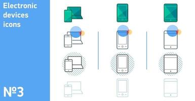 questo è un set di icone per il tuo smartphone, tablet e laptop in diversi stili vettore