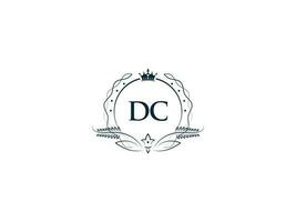 iniziale dc femminile logo, creativo lusso corona dc CD lettera logo icona vettore