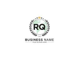 reale corona rq logo icona, iniziale lusso rq logo lettera vettore arte