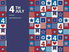 4 ° di luglio indipendenza giorno America Stati Uniti d'America bandiera memoriale unito stati vettore modello economico luglio