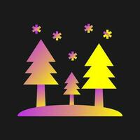 nevicando nel alberi vettore icona